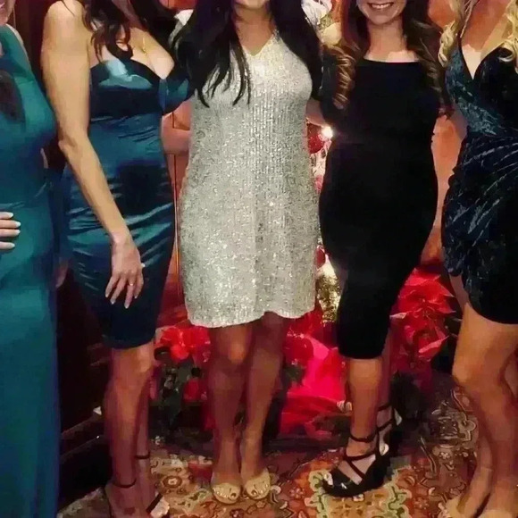 CeCe Sequin Dress Champagne Cocktail Bridal Bachelorette - Picture 7 of 7